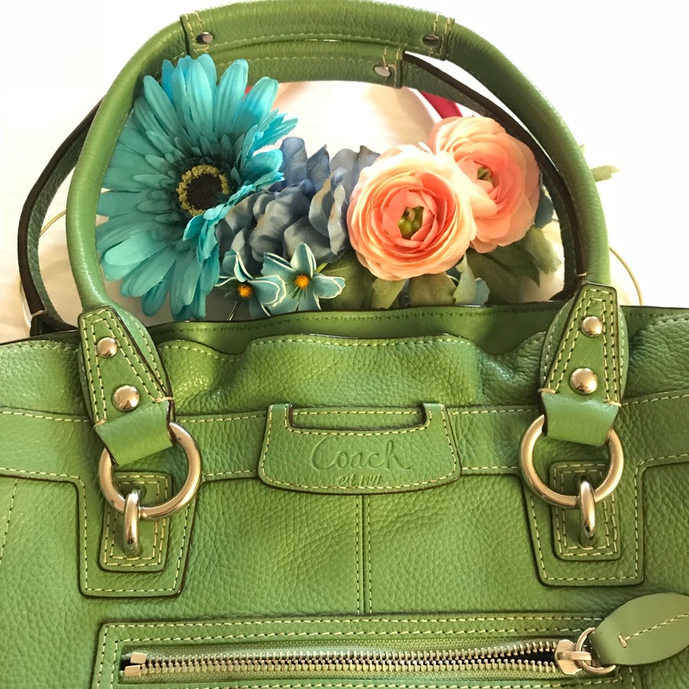 Authentic green Coach handbag